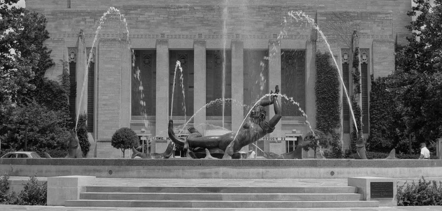 Framed Ready-to-Hang Showalter Fountain at Indiana,The Showalter Fountain a...