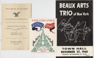 Beaux Arts Trio, Program Booklets, 1960