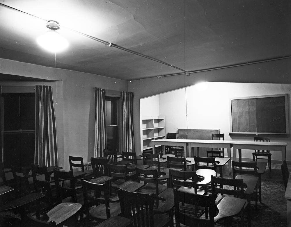 Empty classroom, 1949