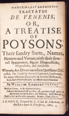 Poysons, title page