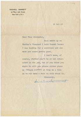  Scanned image of a typed letter. 