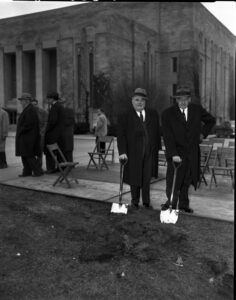 Herman B Wells and J.K. Lilly at the groundbreaking of the Lilly Library