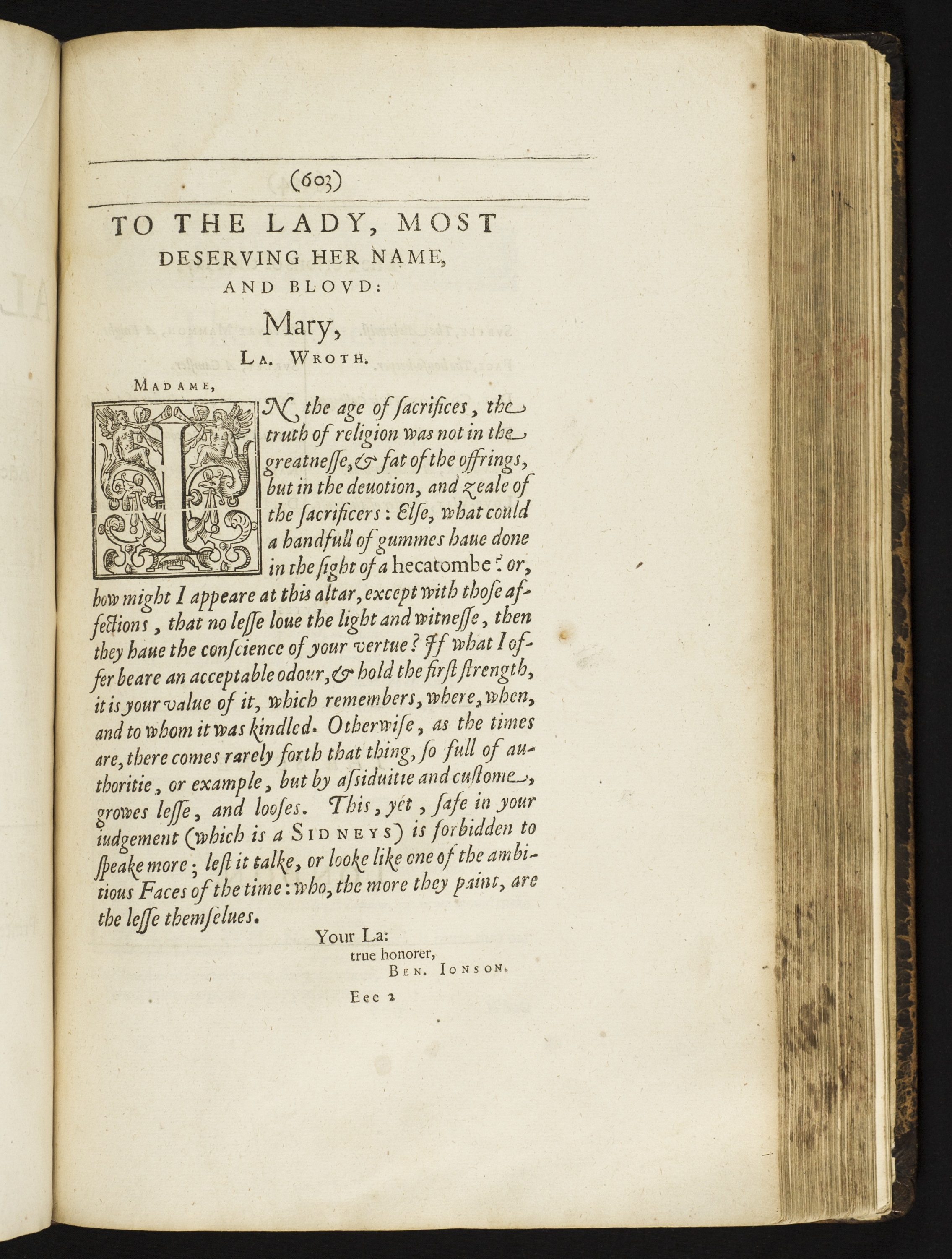 Image of letter to Mary Wroth