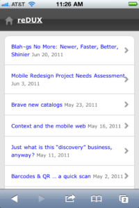 mobile friendly blog (screenshot)