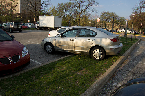 Image of badly parked car