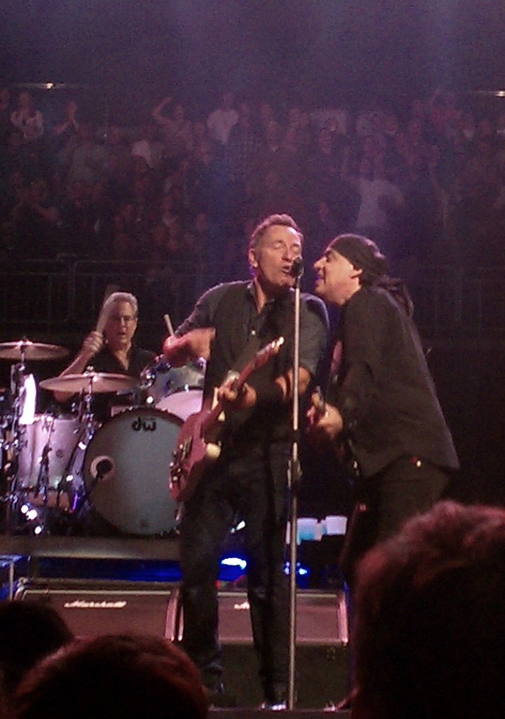 Bruce Springsteen sharing the mic with Stevie Van Zandt