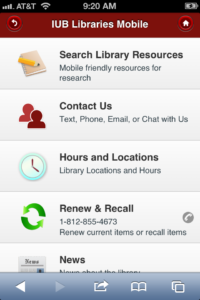 IUB Libraries Mobile