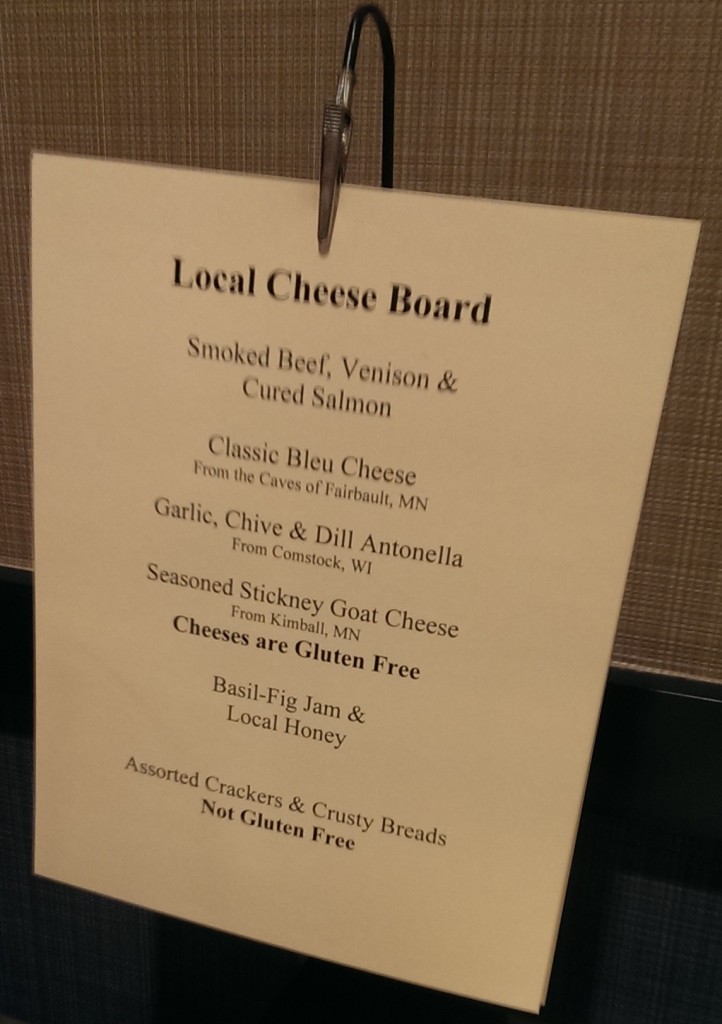menu for afternoon snack at Confab Central, featuring local cheeses