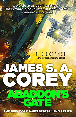 Cover of Abaddon's Gate which features what looks like two or three metal spaceships.
