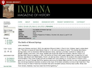 Image 1: Screenshot of Indiana Magazine of History homepage