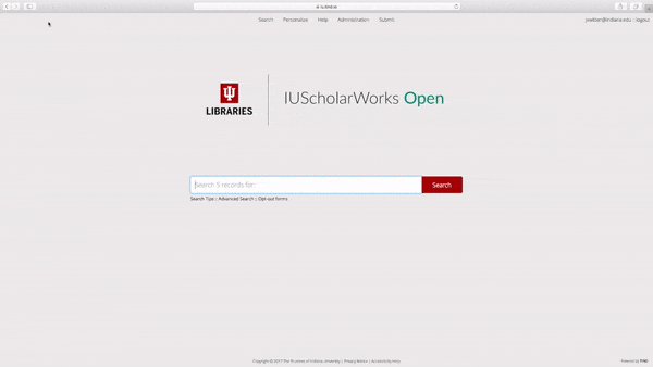 Image 2: video of how to opt out in IU ScholarWorks Open