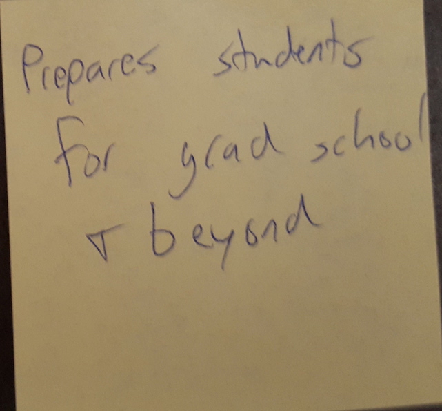 prepares students for grad school and beyond