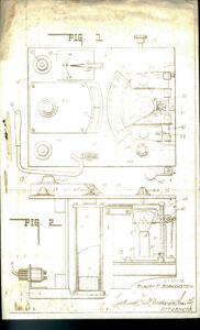 A portion of the mechanical plans submitted along with Borkenstein's original Breathalyzer patent application, 1954.