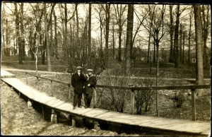 George C. Hale and roommate Dex Neal in Dunn's Woods, circa 1915.