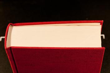  Top edge of the text boxk of the rebound book