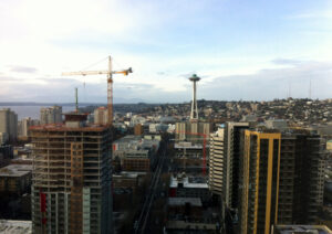 A view of Seattle from the conference hotel.
