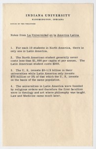 Statistics about education in Latin America, circa early 1960s.