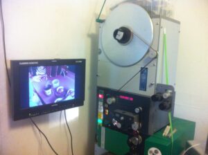 A view of the A/V Geeks' Flashscan film scanner at work.