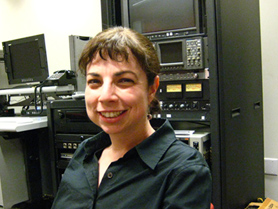 Carolyn Faber, Film and Media Technician at the John M. Flaxman Library for the School of the Art Institute of Chicago (SAIC)