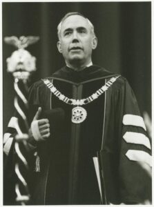 President Ehrlich at the 1989 Commencement. 