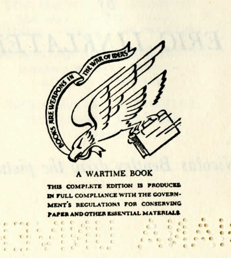 "A Wartime Book" seal
