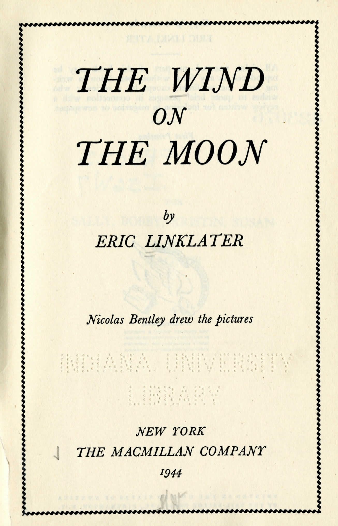 Title Page for The Wind on the Moon by Eric Linklater