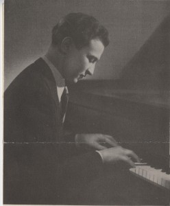 A young Menahem Pressler playing piano