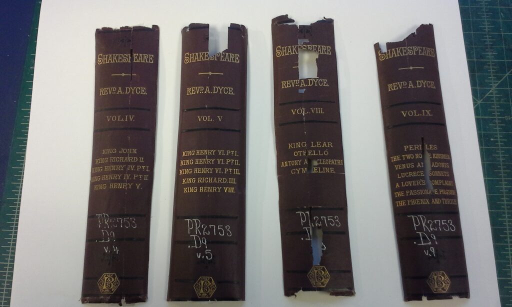 Shakespeare book spines