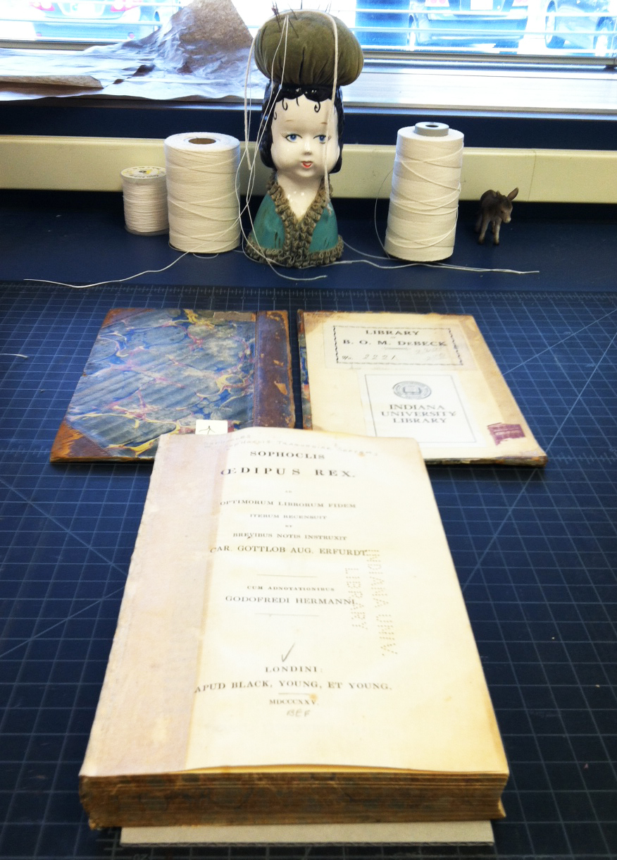 Cover and textblock of DeBeck's book after adhesive removal