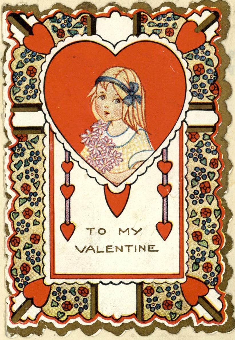 Valentine from Cecilia Hennel Hendricks family papers, IU Archives Collection C413.