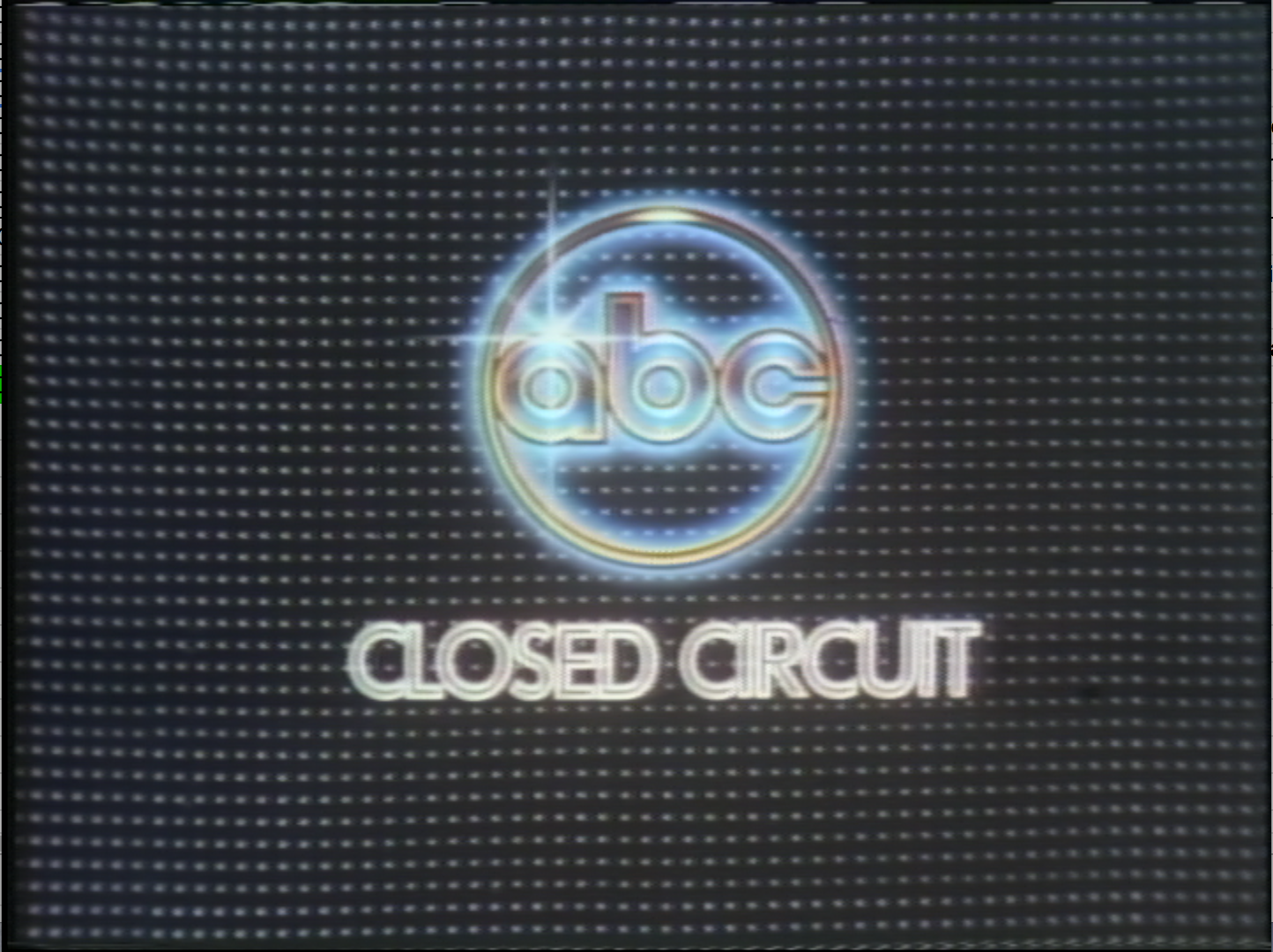 An example of a monitor image provided to WSJV by ABC. This image would have appeared on production studio monitors when they weren’t playing other broadcast components (live reporting, sound bytes to be cued up, etc.). Image shows ABC logo on black screen.