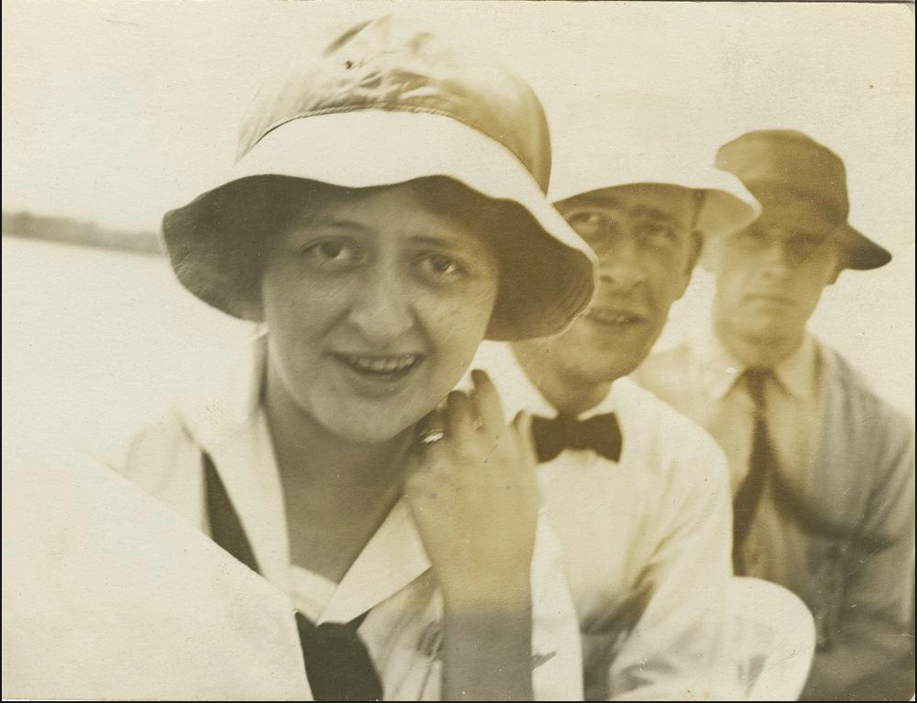 Pauline Day pictured with two unknown men
