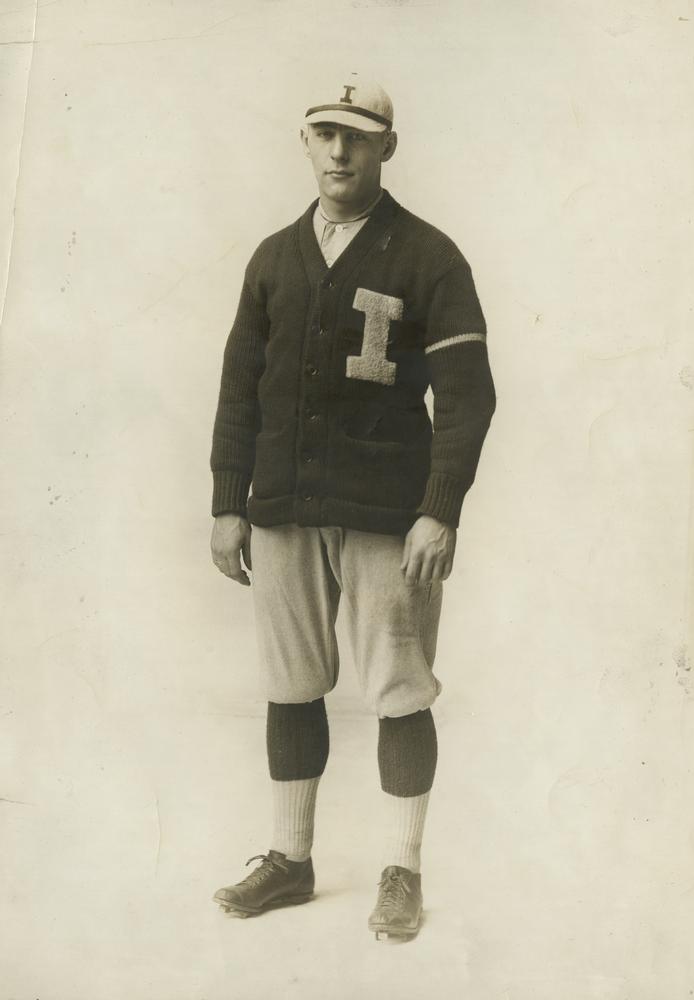Portrait of Leonard Ruckelshaus in his baseball uniform