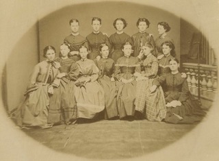 Female students at Indiana University, 1868.