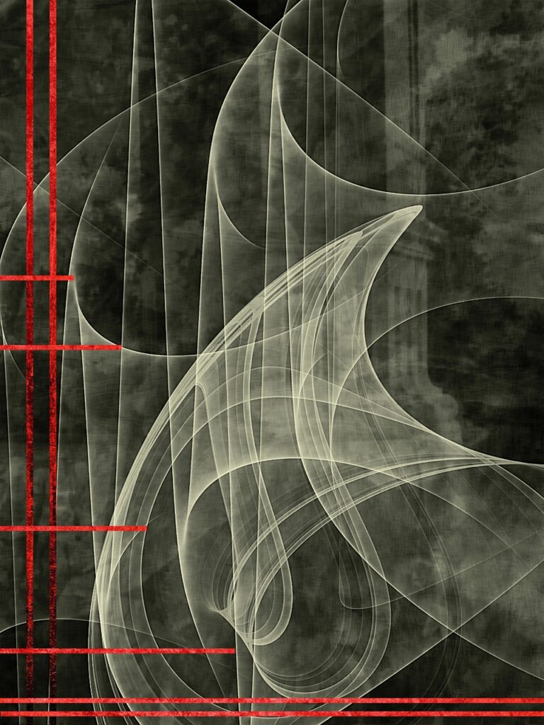 Free photo image of Abstract Lines Curves -- red, black, and gray lines and curves