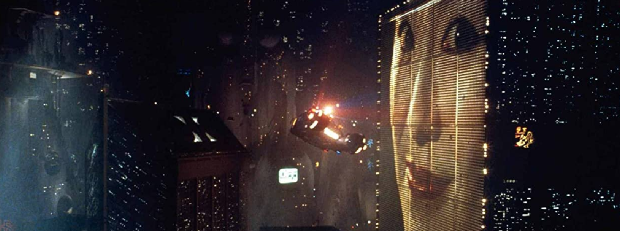 still images of futuristic world from the movies Blade Runner and Blade Runner, 2029