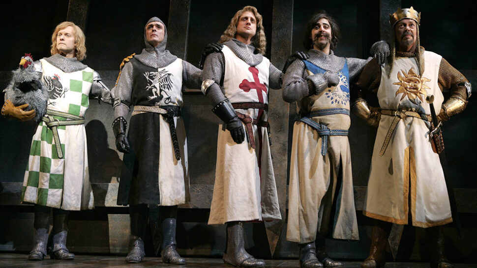 Image of David Hyde Pierce, Hank Azaria, Christopher Sieber, Steve Rosen and Tim Curry in the original Broadway production of Spamalot