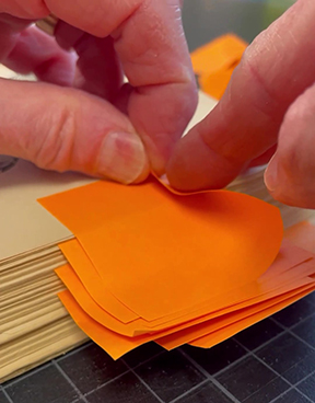 Peeling a post-it note back at a low angle
