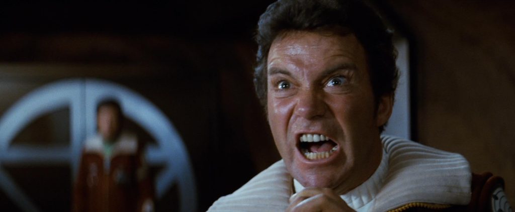 Image of Captain Kirk in Star Trek II: The Wrath of Khan.